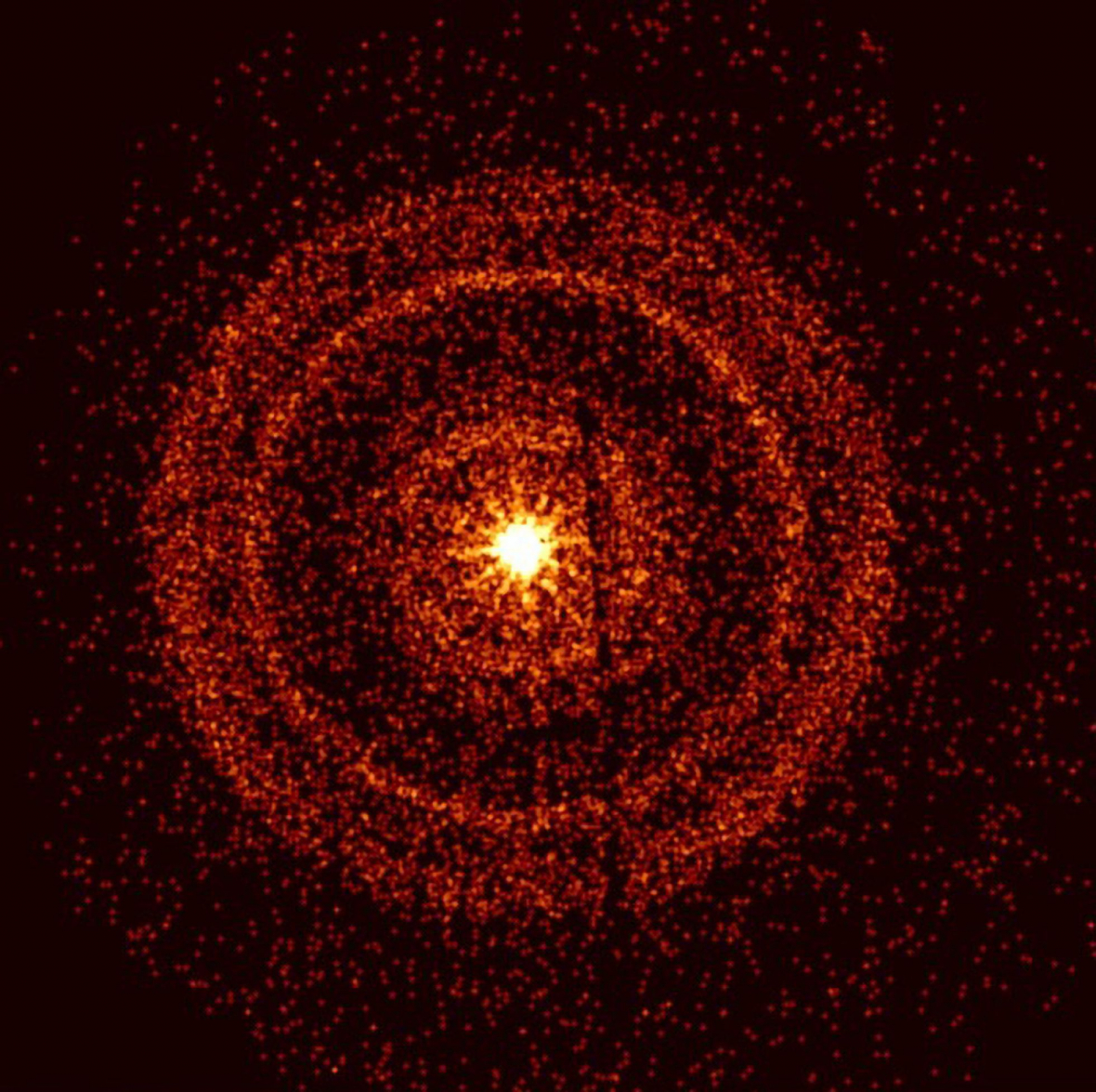 Снимок послесвечения гамма-вспышки GRB 221009A примерно через час после того, как она была впервые обнаружена