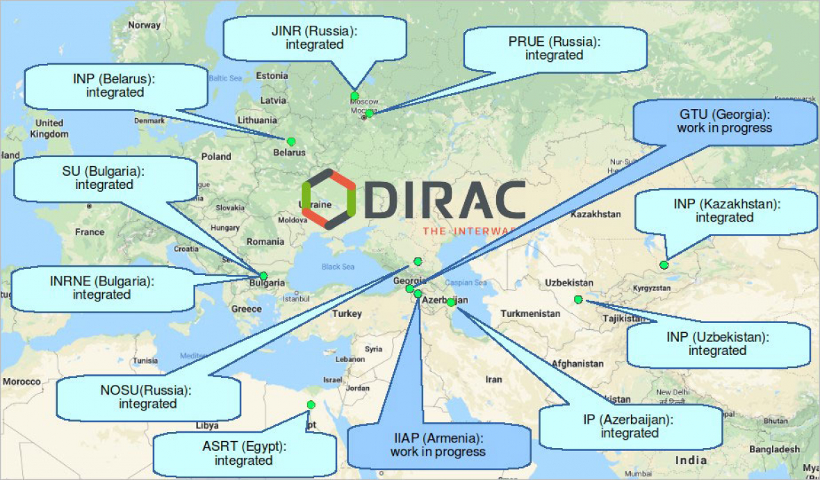 Облака организаций стран-участниц ОИЯИ, интегрированные в распределенную информационно-вычислительную среду на основе платформы DIRAC