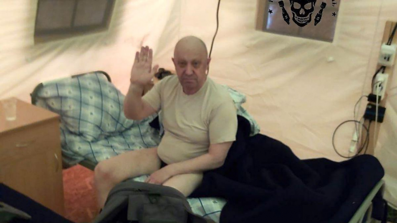 Евгений Пригожин в лагере ЧВК "Вагнер" под Осиповичами (Беларусь)
