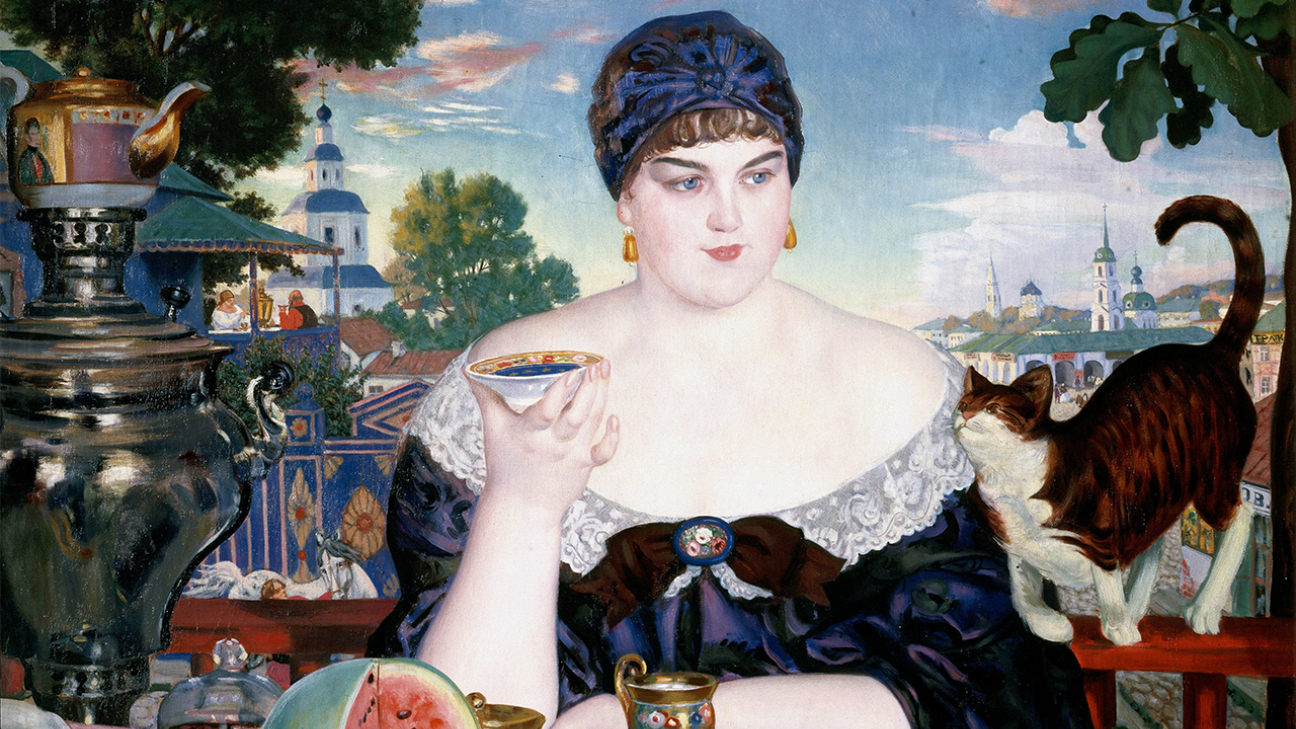 "Купчиха за чаем", Борис Кустодиев, 1918 год